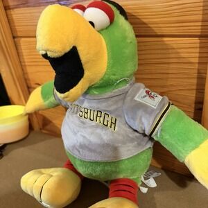 Pittsburgh Pirates Pirate Parrot Green Plush Stuffed Mascot Gray 14" Jersey FOCO